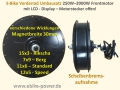 Bild 2 von E-Bike Umbausatz Frontmotor AYW 11x6 Standardmotor 250W - 2000W einstellbar (für Scheibenbremse)  / (Option 1:) 40A Sinus-Controller m. Lichtausgang (48-60V)  +49,90€ / (Option 2:) LCD3 Display  48-60V (groß + 29,90€) / (Option 3:) mit Kontaktbremsgriffe (+10€) / (Option 4:) inkl. Daumengas (+10€)
