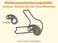 Bild 3 von 1 Stück Drehmomentsicherungselement / Drehmomentstütze für E-Bike Motoren (Edelstahl)  / (Variante) einteilig für 12-14mm Achse (90 Grad gedrehtes Langloch) (4mm dick)