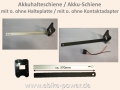 Bild 1 von Akkuhalteschiene / Akkuschiene / Akkuhalterung  Aluminium / PVC  Halterung  / (Länge) Länge 36cm / (Variante) Akku-Schiene (silber) inkl.  Halteplatte PVC ohne Akkustecker