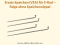 Bild 2 von Speichen DT Swiss / Sapim / Strong   / Nippel  für E-Bike Nabenmotoren  / (Variante) 1 Satz (36St.) E-Strong schwarz + Nippel 165mm (26