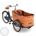 Bild 1 von Lastenrad Babboe Curve E - das elegante Lastenfahrrad mit drei Rädern für 1-4 Kinder  / Farbe: Holz  / (Variante) Zubehör und Farbe auf Anfrage