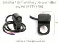 Schalter / Lichtschalter / Kisppschalteran/aus (6-12V / 5A)