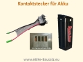 Kontaktstecker / Akkustecker für Akku 2-polig (Kontaktabstand 25mm) Kontaktadapter